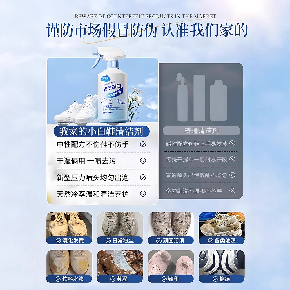 500ml white shoe cleaner no cl - đánh giá và giá Sneaker Care Foam