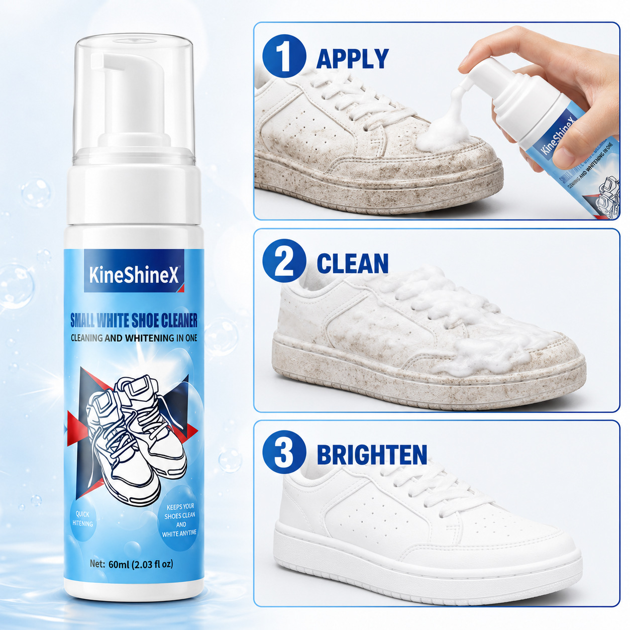 Gihen Shoe Cleaner Kits Water- - đánh giá và giá Sneaker Care Foam